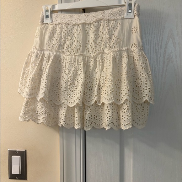 LoveShackFancy Cream Eyelet Mini Skirt - Picture 5 of 5